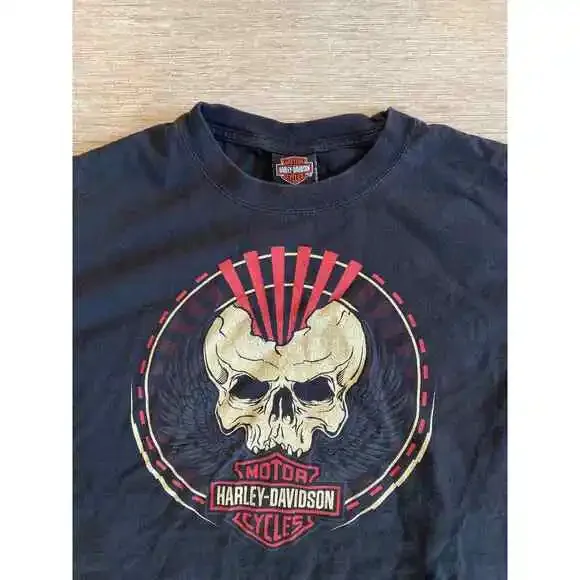 Harley Davidson Motorcycle Skull T-Shirt Tim’s Anderson, SC Black Size Large - Picture 2 of 4